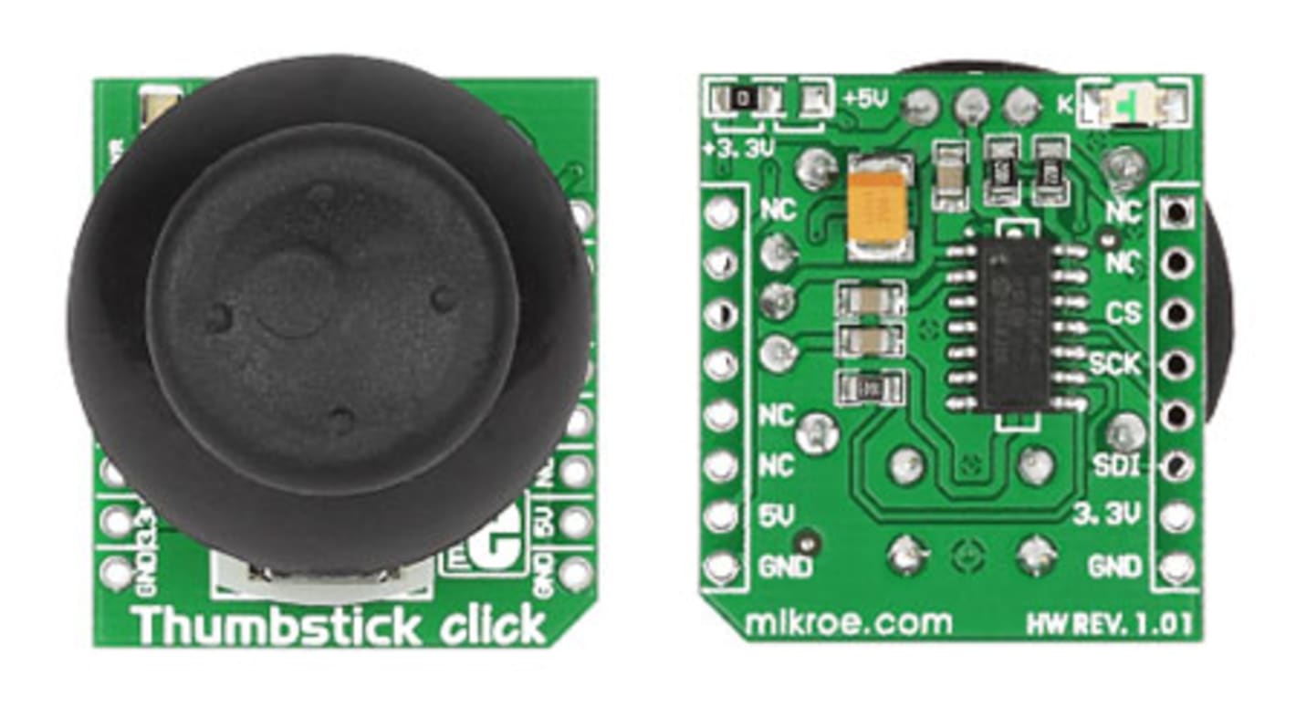 Scheda click mikroBus Thumbstick MikroElektronika con Joystick