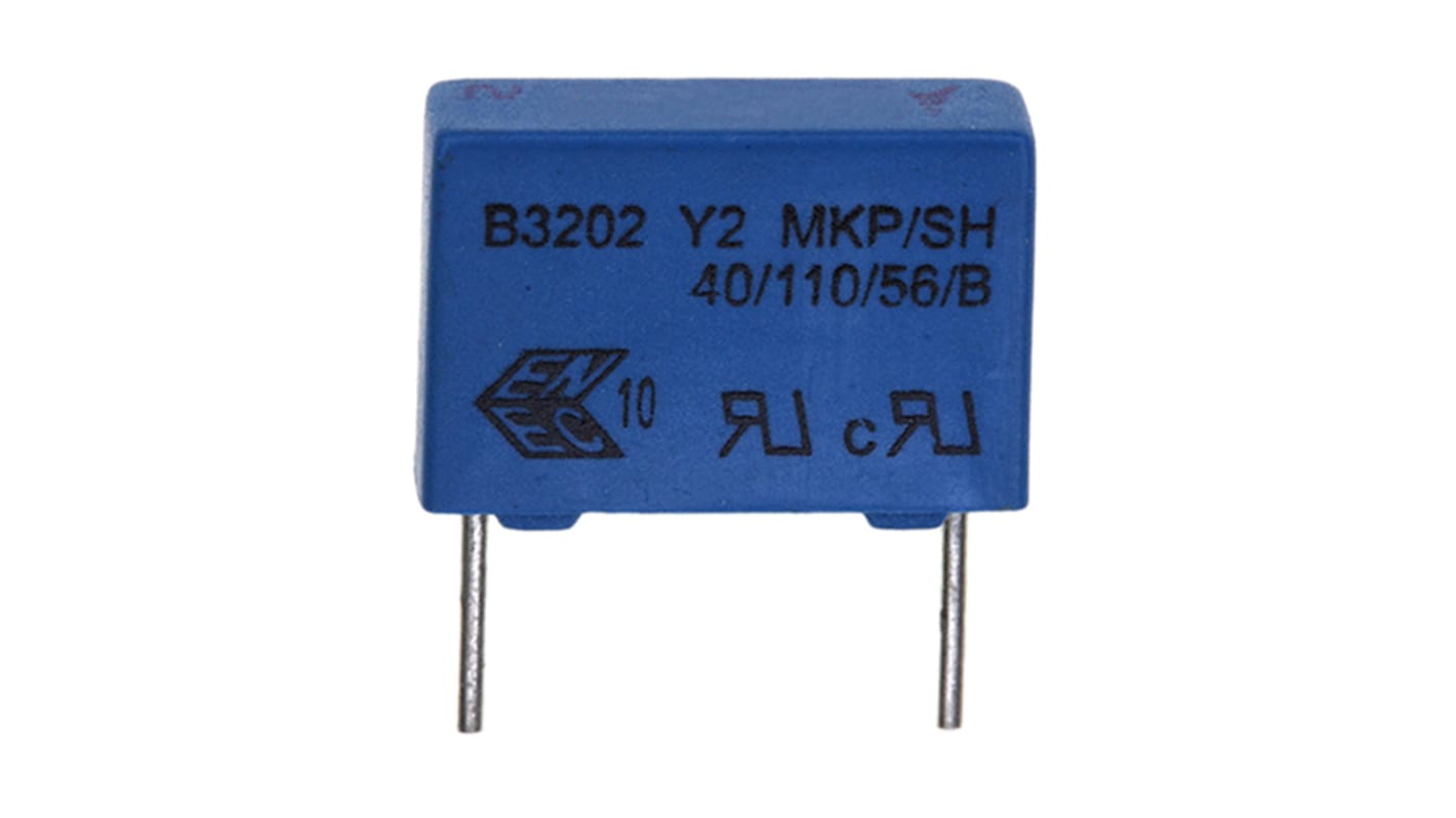 EPCOS B32021 Metallised Polypropylene Film Capacitor, 1.5 kV dc, 300 V ac, ±20%, 10nF, Through Hole