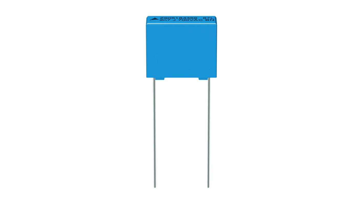 Condensador de película EPCOS, 10nF, ±5%, 1 kV dc, 500 V ac, Montaje en orificio pasante