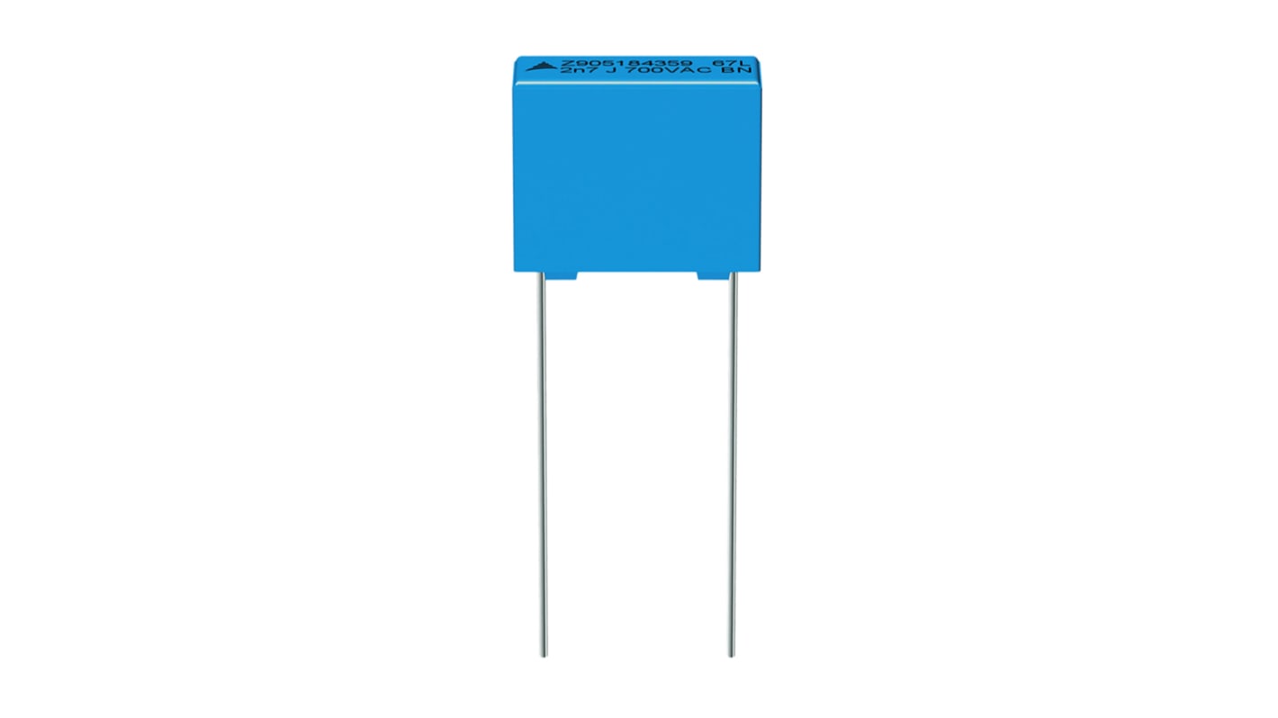 EPCOS B32671L Metallised Polypropylene Film Capacitor, 1 kV dc, 500 V ac, ±5%, 3.9nF, Through Hole