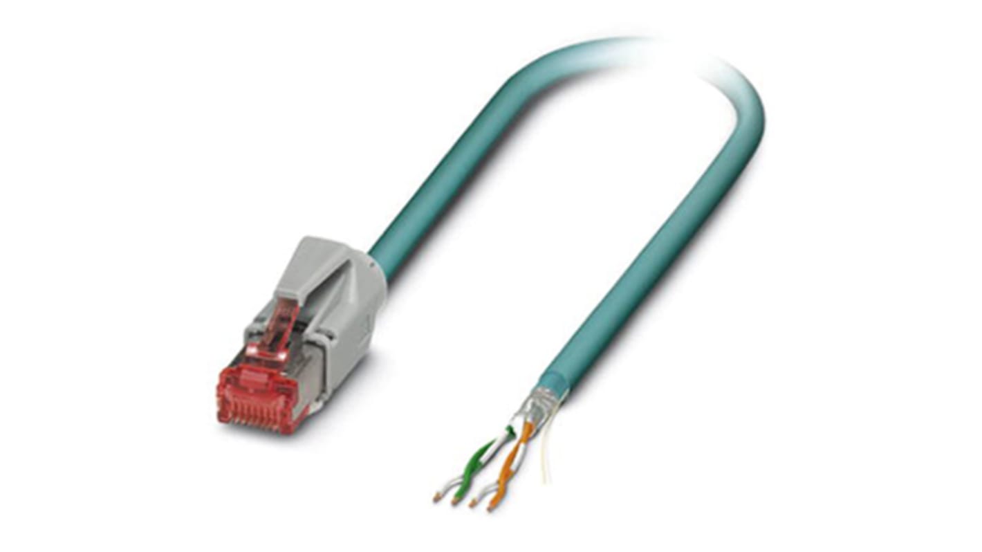 Phoenix Contact Cat5e Straight Male RJ45 to Unterminated Ethernet Cable, Black Polyurethane Sheath, 3m