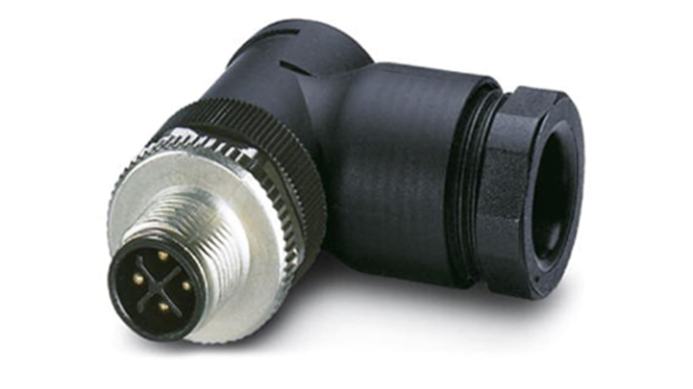 Phoenix Contact Circular Connector, 4 Contacts, Cable Mount, M12 Connector, Plug, Male, IP67, SACC Series