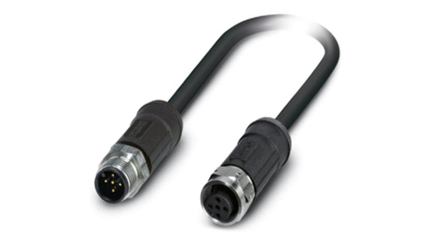 Cable de bus Phoenix Contact, con. A M12 Hembra, 5 polos, con. B M12 Macho, 5 polos, cod.: A, long. 2m, 60 V, 4 A,