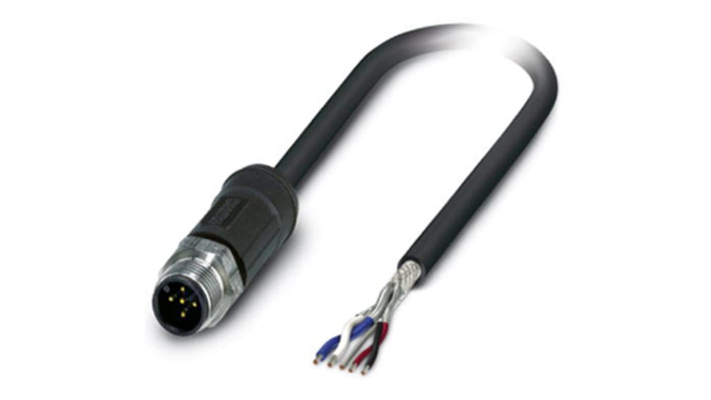 Phoenix Contact Straight Male 5 way M12 to Unterminated Bus Cable, 2m