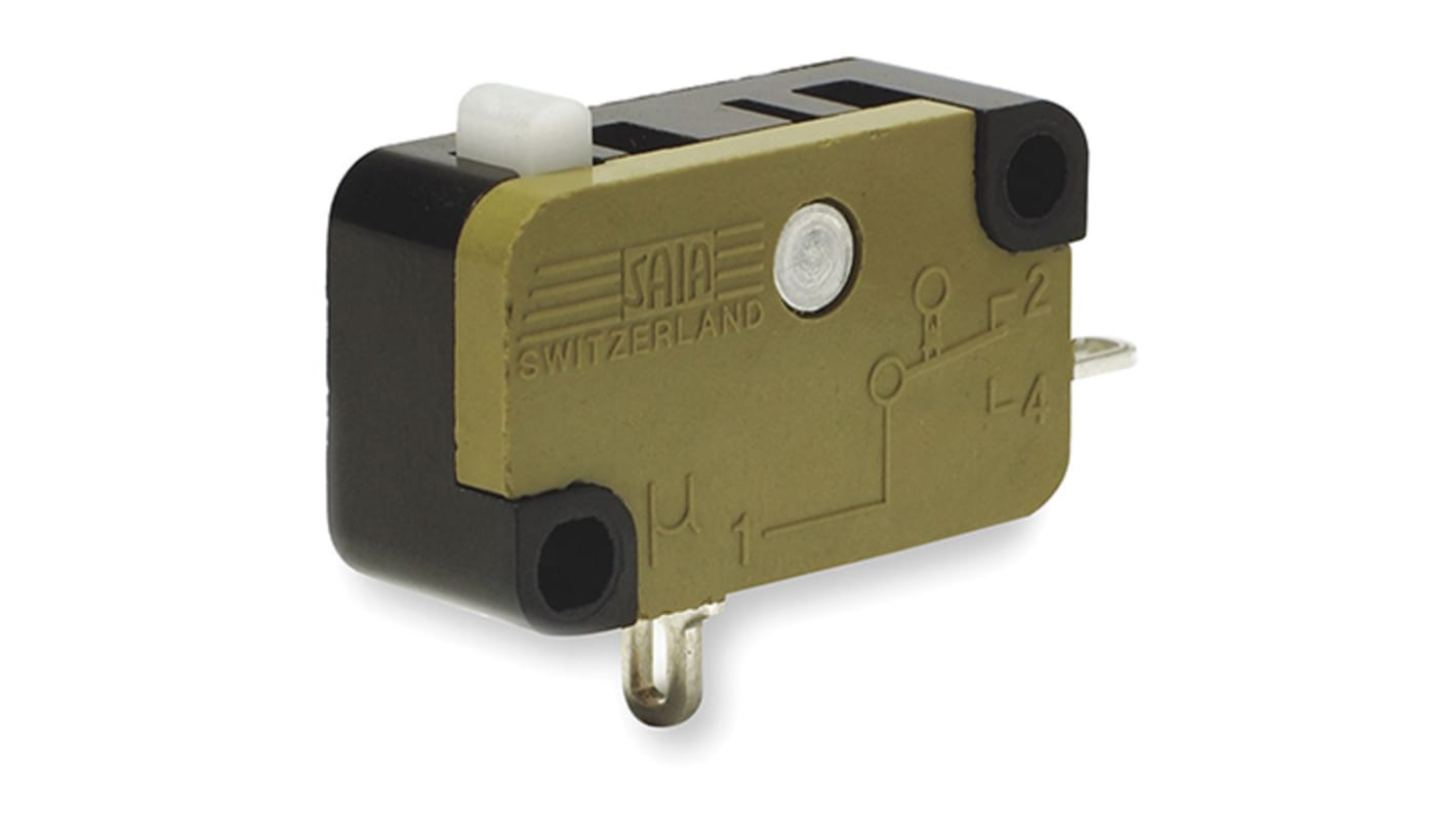Produktbild von Crouzet Mikroschalter Mit Stößel-Betätiger – Lötanschluss, 5 A / 250 V AC, 1-poliger Umschalter, 0,6 N, Temperatur -20 Bis +125 °C