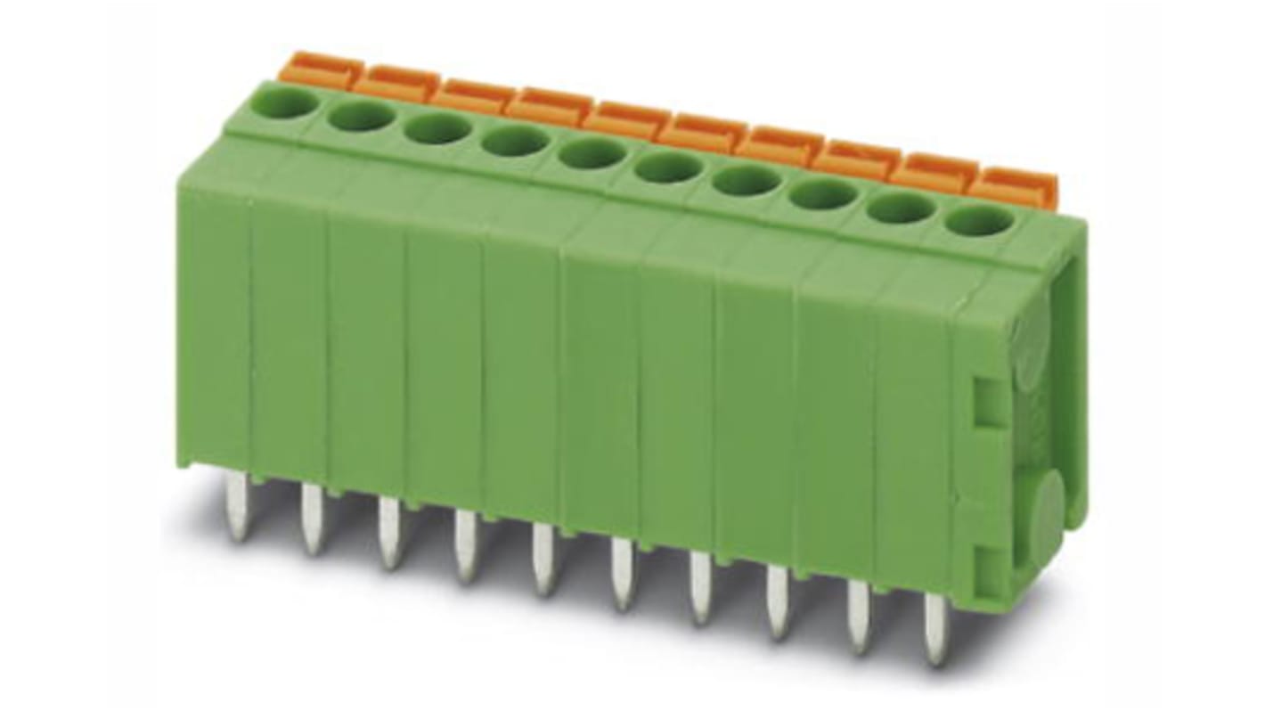 Phoenix Contact FFKDSA1/V-3.81- 8 Series PCB Terminal Block, 8-Contact, 3.81mm Pitch, Through Hole Mount, Spring Cage