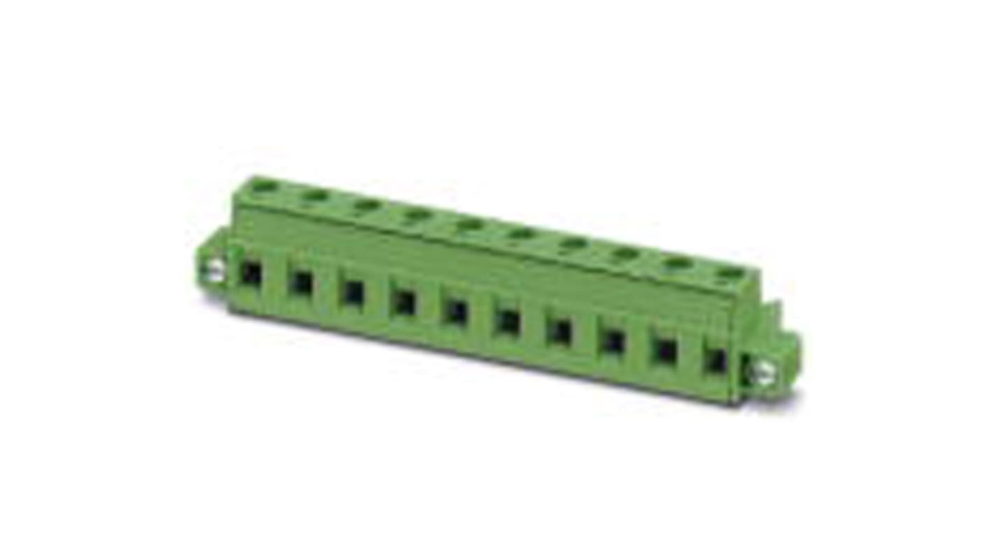 Phoenix Contact 7.62mm Pitch 12 Way Pluggable Terminal Block, Plug, Cable Mount, Screw Termination