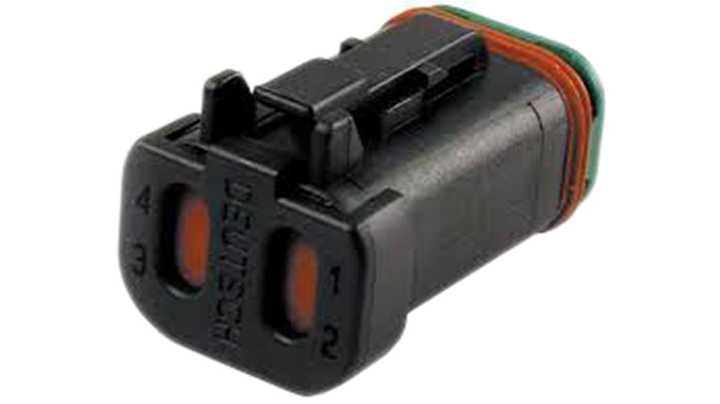 Deutsch, DT06, DT Male 4 Way Connector Assembly for use with Automotive Connectors