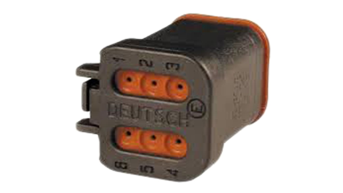 Carcasa de conector Deutsch DT, macho, para uso con Conectores de automoción de 6 vías