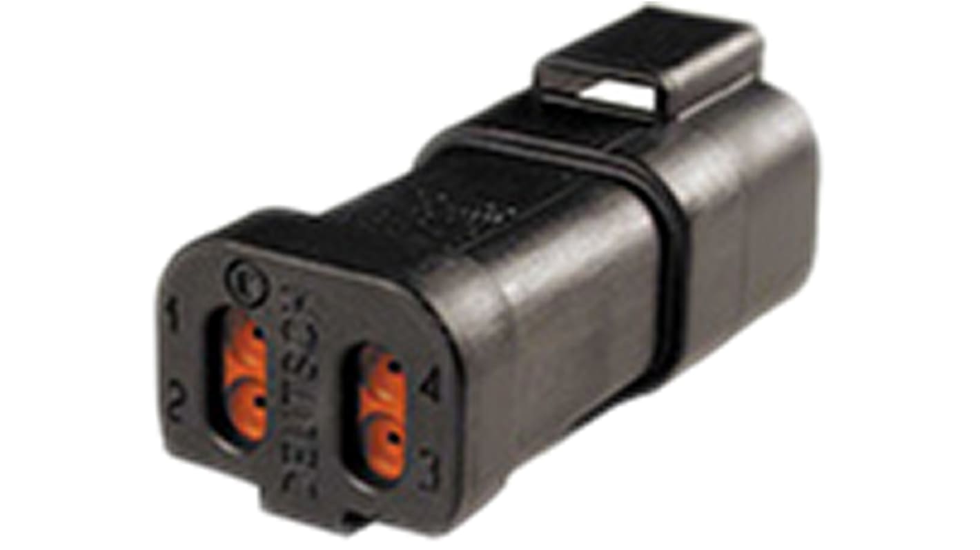 Deutsch, DT04, DT Female 4 Way Connector Assembly for use with Automotive Connectors