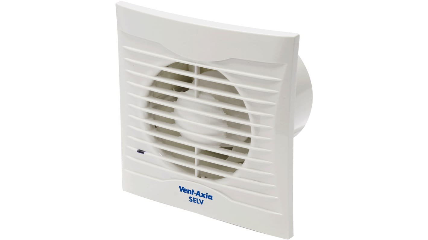 Vent-Axia Silhouette 100SVB Silhouette Rectangular Ceiling Mounted, Panel Mounted, Wall Mounted Extractor Fan, 38dB(A),