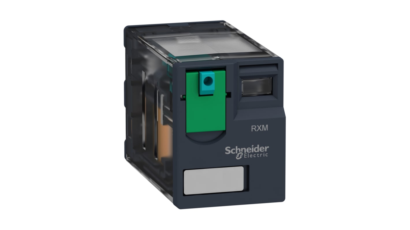 Relè di potenza Schneider Electric serie Harmony Relay RXM, 4PDT, bobina 24V cc, A innesto