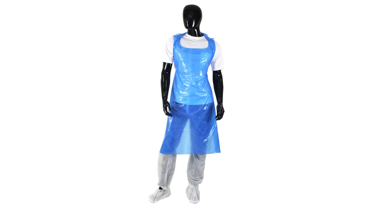 PAL Blue Polythene Food Safe Disposable Apron, 200 Per Box