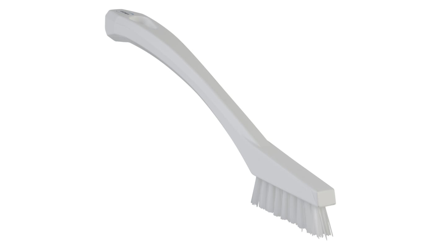 Vikan Extra Hard Bristle White Scrubbing Brush, 15mm bristle length, PET bristle material