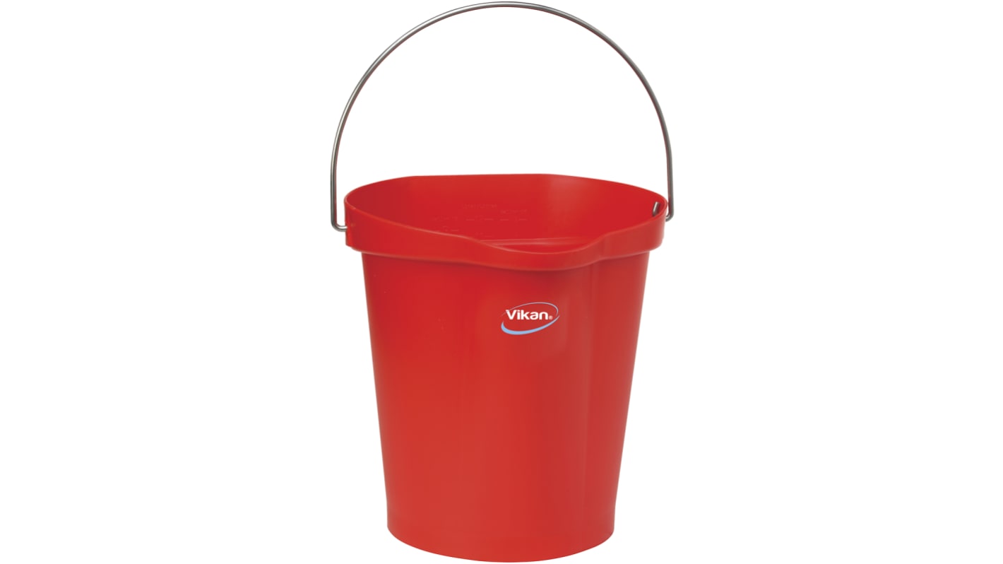 12L Plastic Red Bucket With Handle