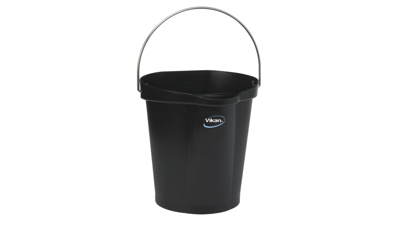 56869 12L Plastic Black Bucket With Handle RS