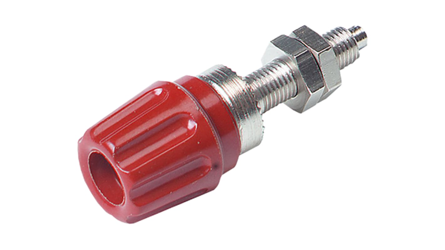 Hirschmann Test & Measurement 63A, Red Binding Post With Brass Contacts and Nickel Plated