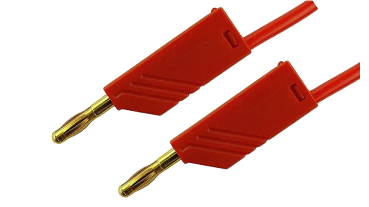 Hirschmann Messleitung 4mm Stecker / Stecker, Rot PA-isoliert 2m, 30 V ac, 60V dc / 32A