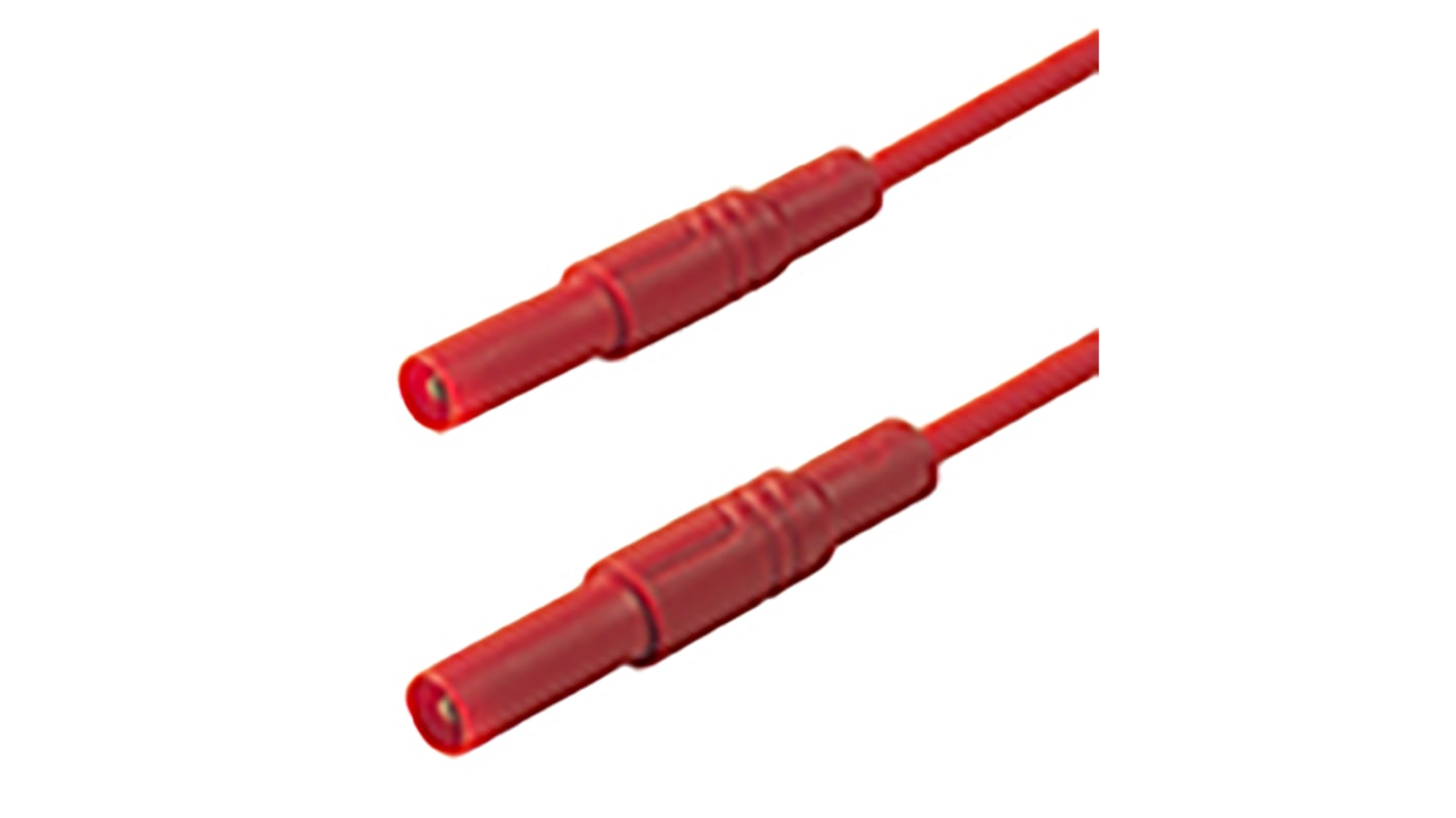 Cavo di prova da 4 mm  Hirschmann T&M, Maschio-Maschio, 16A, 1000V ca/cc, col. Rosso, 2m