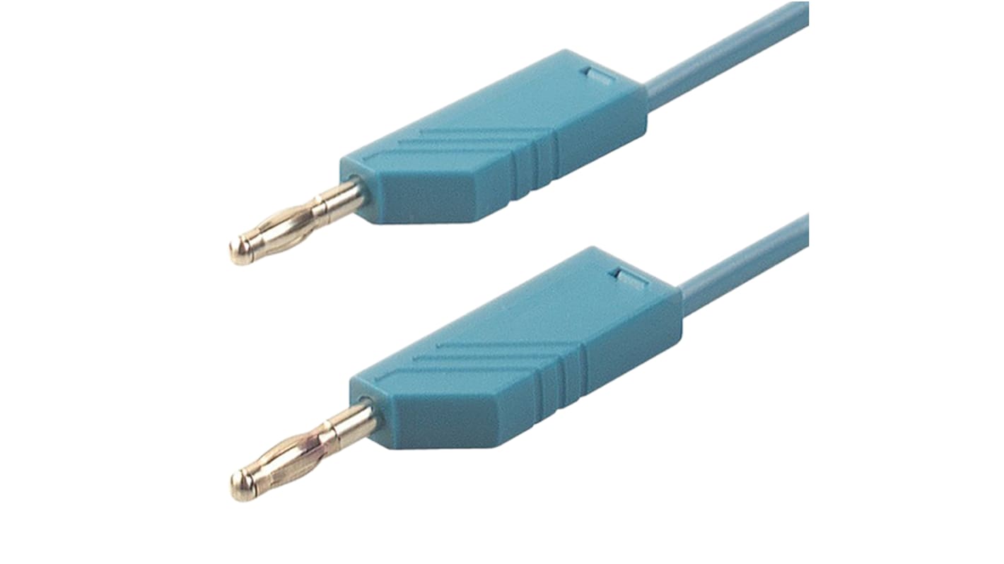 Hirschmann Messleitung 4mm Stecker / Stecker, Blau PVC-isoliert 1.5m, 30 V ac, 60V dc / 32A