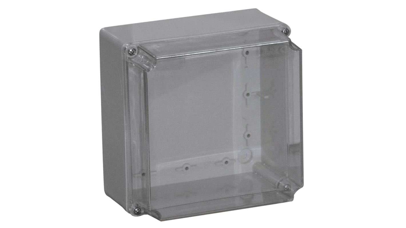 B&R Enclosures PJ Series Grey Polycarbonate Enclosure, IP55, Transparent Lid, 110 x 75 x 65mm