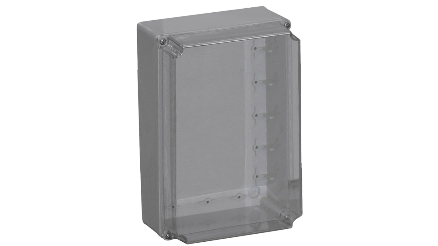 B&R Enclosures PJ Series Grey Polycarbonate Enclosure, IP55, Transparent Lid, 220 x 150 x 75mm