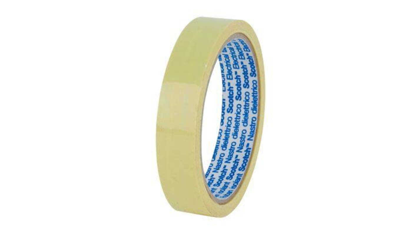 3M Tape 74 Yellow PET Electrical Tape, 12mm x 66m