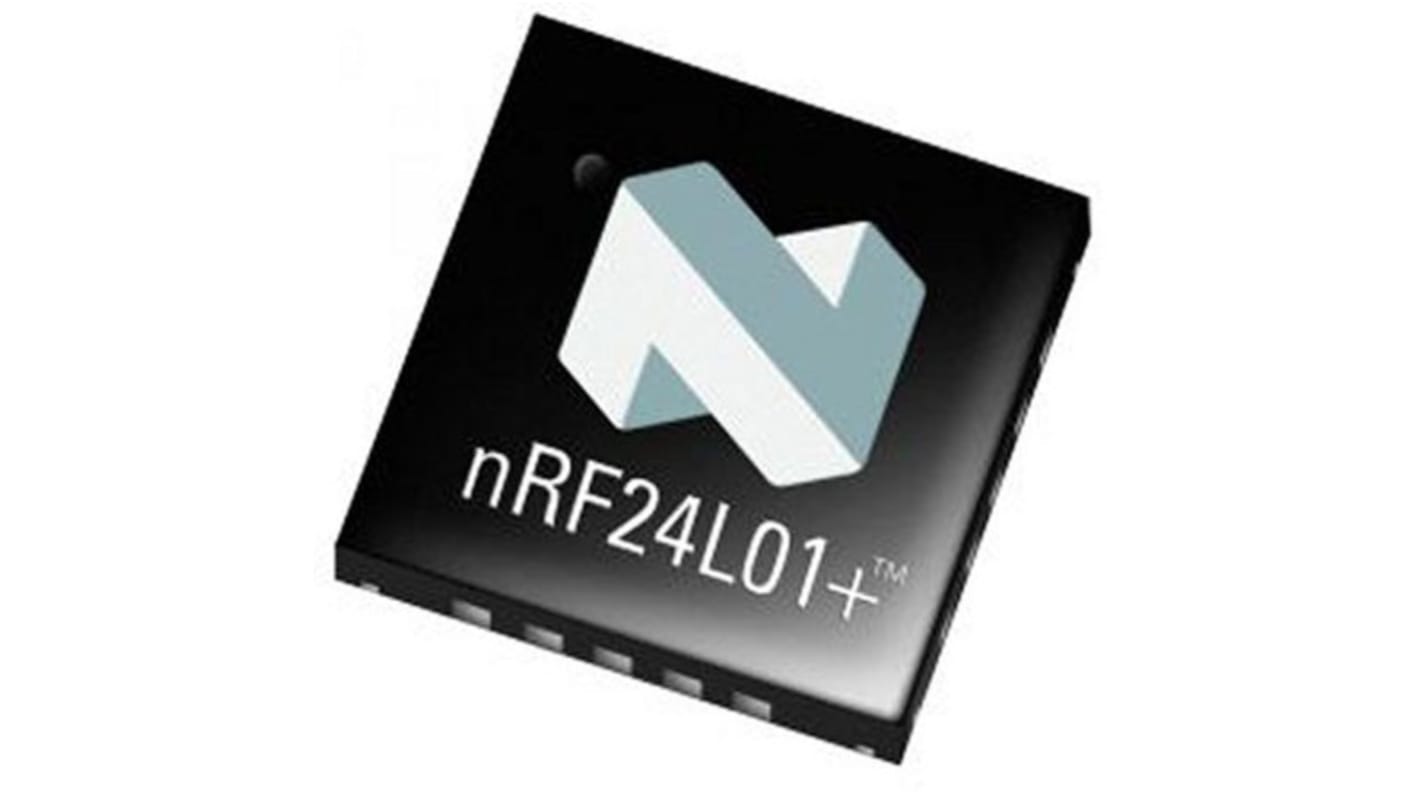 Nordic Semiconductor NRF24L01PT RF Transceiver IC, 20Pin QFN RS