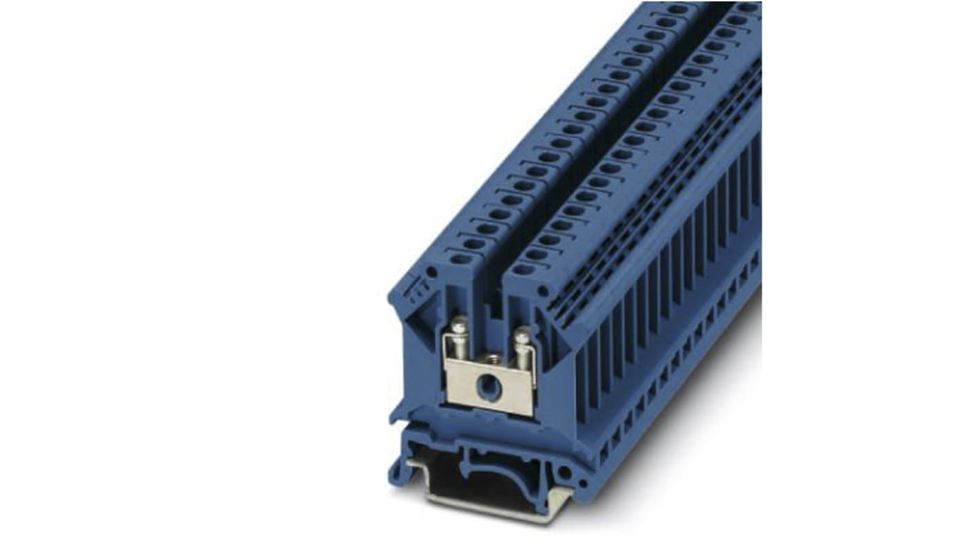 Phoenix Contact UK5 BU Series Blue DIN Rail Terminal Block, 0.2 → 4mm², Single-Level, Screw Termination