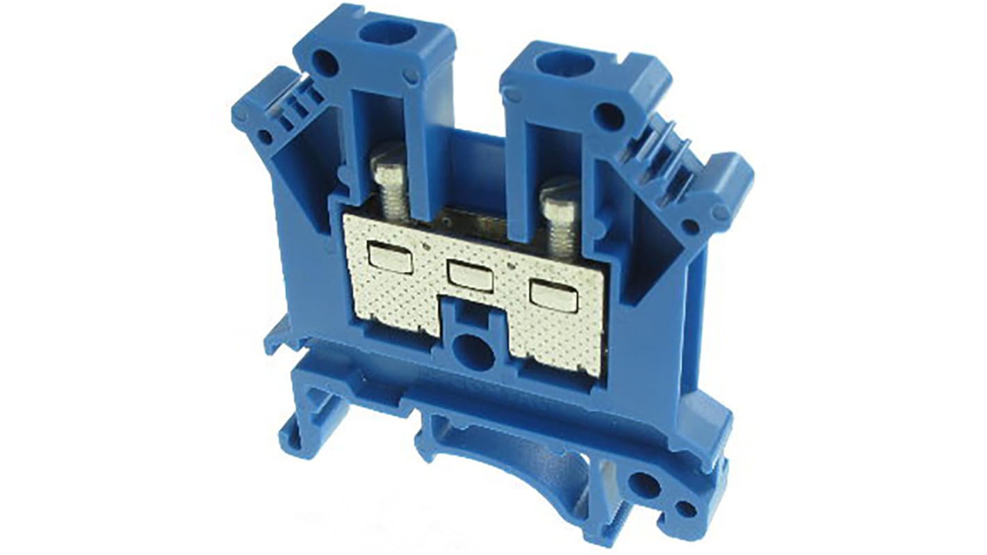 Phoenix Contact UK 4 BU Series Blue DIN Rail Terminal Block, 0.2 → 4mm², Single-Level, Screw Termination