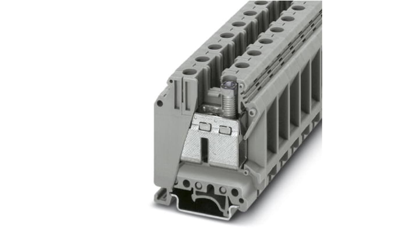 Phoenix Contact UK 35-IB Series Grey DIN Rail Terminal Block, 0.75 → 50mm², Single-Level, Screw Termination