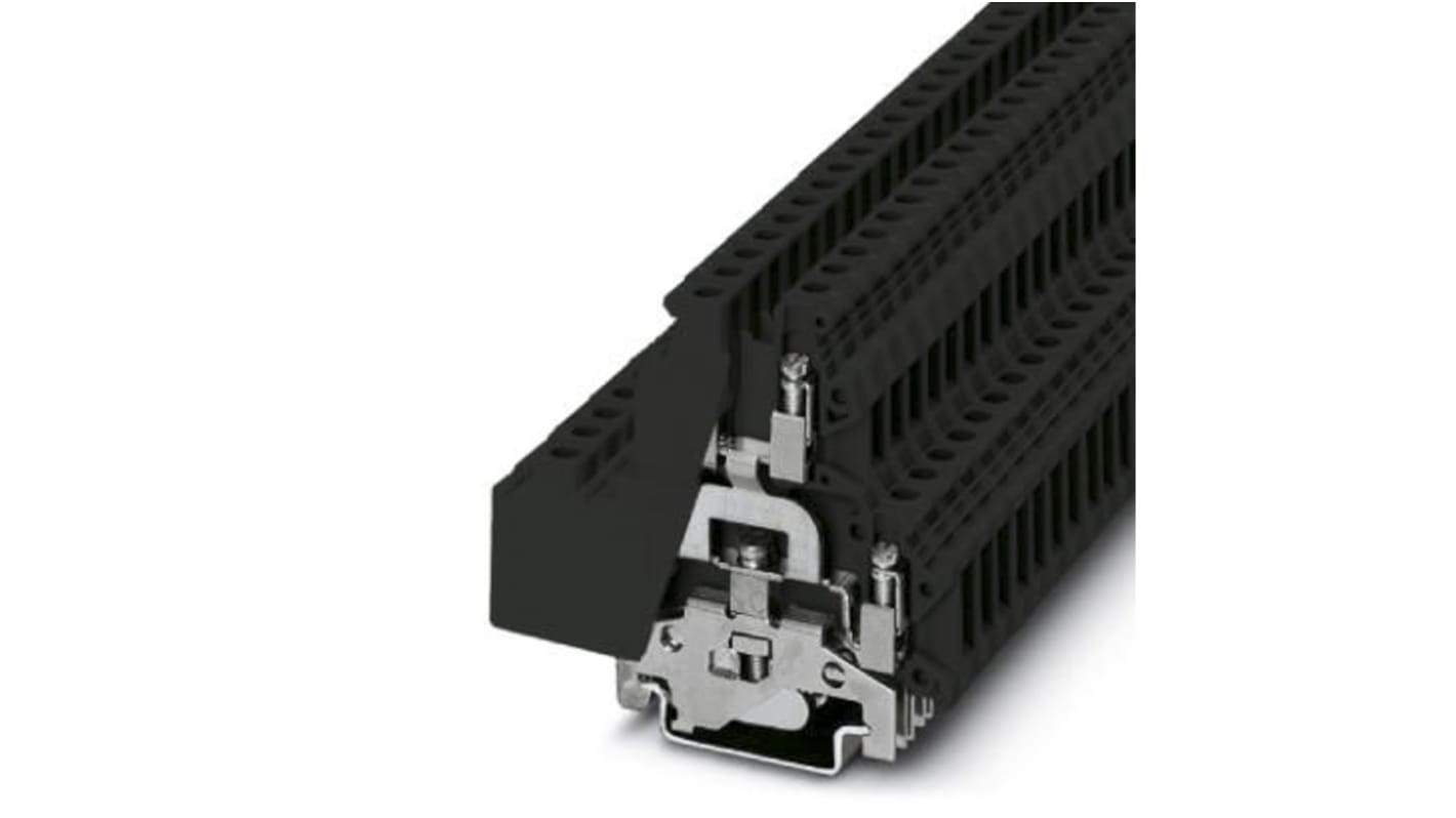 Phoenix Contact UKKB5-PE BK Series Black, Yellow Din Rail Terminal, Double-Level, Screw Termination