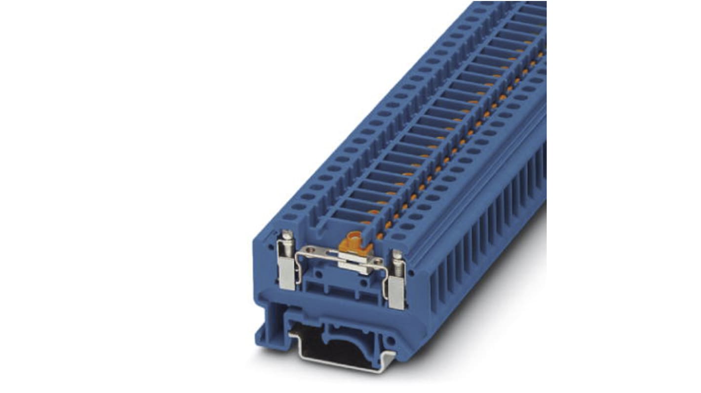 Phoenix Contact URTK/SS BU Series Blue Disconnect Terminal Block, Single-Level, Screw Termination