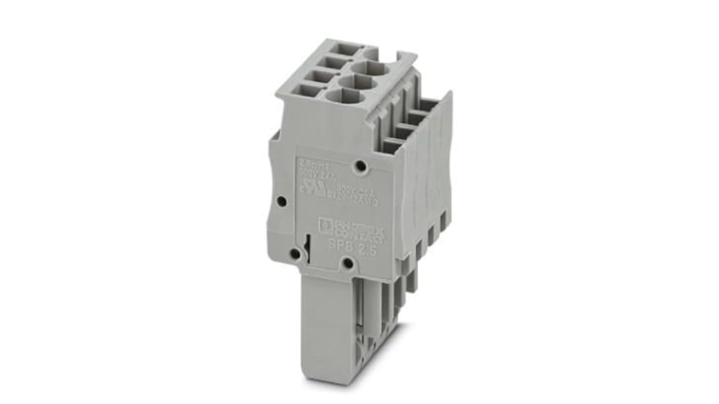 Phoenix Contact 3 Way Pluggable Terminal Block, Plug, Spring Cage Termination