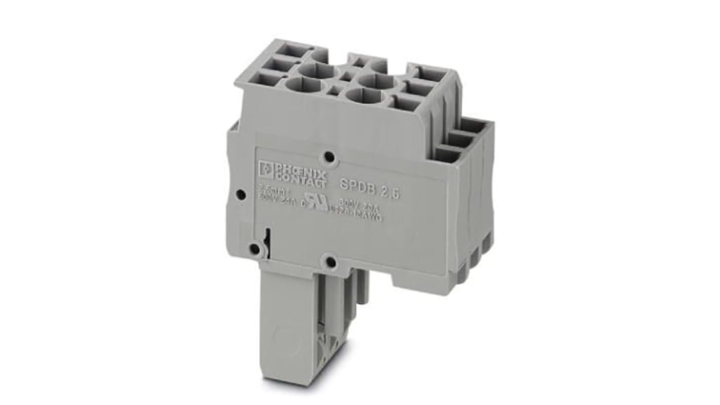 Phoenix Contact 3 Way Pluggable Terminal Block, Plug, Spring Cage Termination