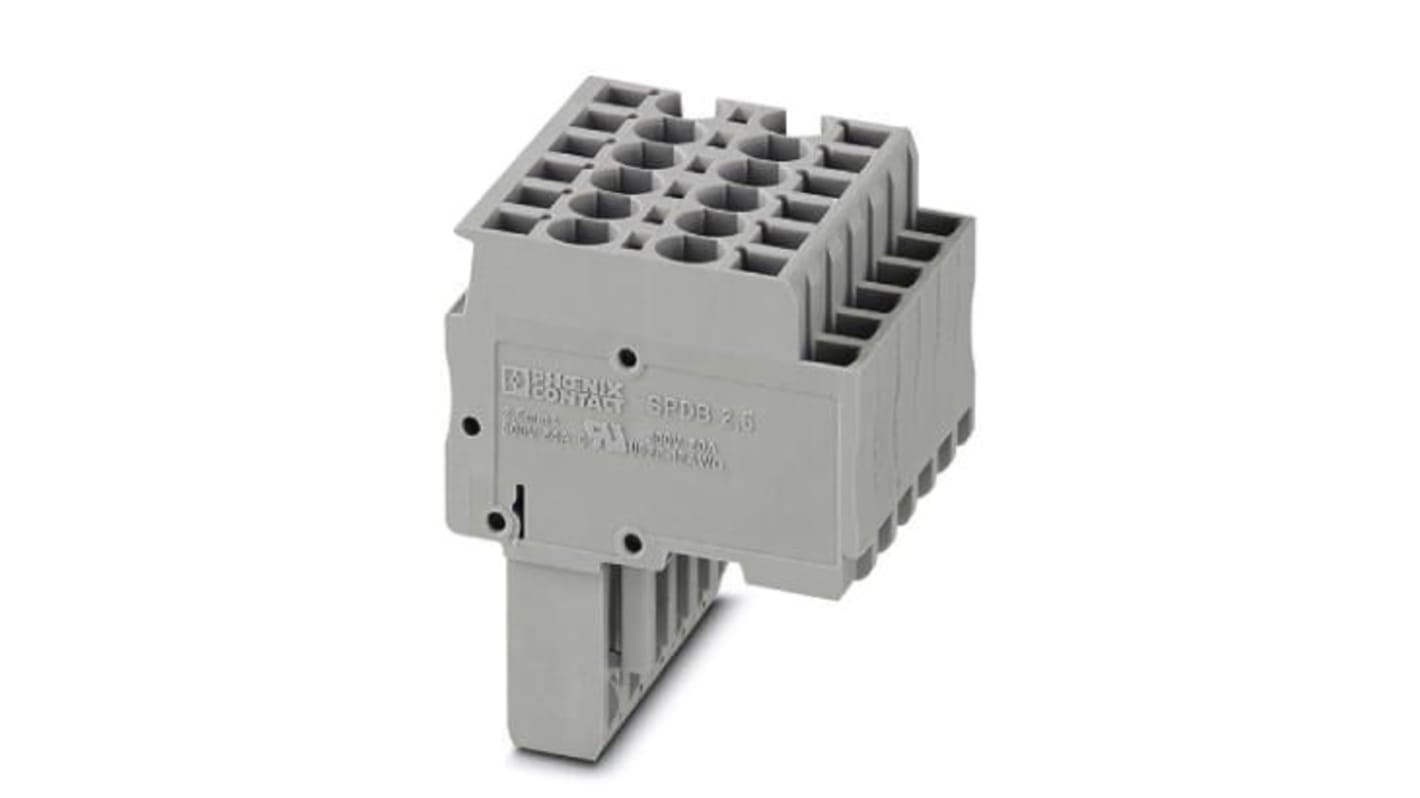 Phoenix Contact 6 Way Pluggable Terminal Block, Plug, Spring Cage Termination