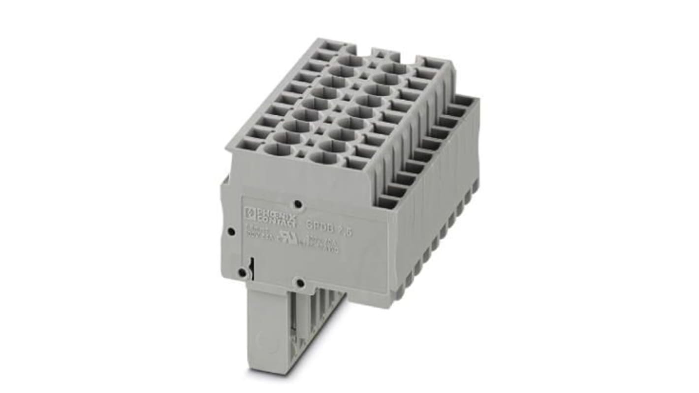 Phoenix Contact 10 Way Pluggable Terminal Block, Plug, Spring Cage Termination