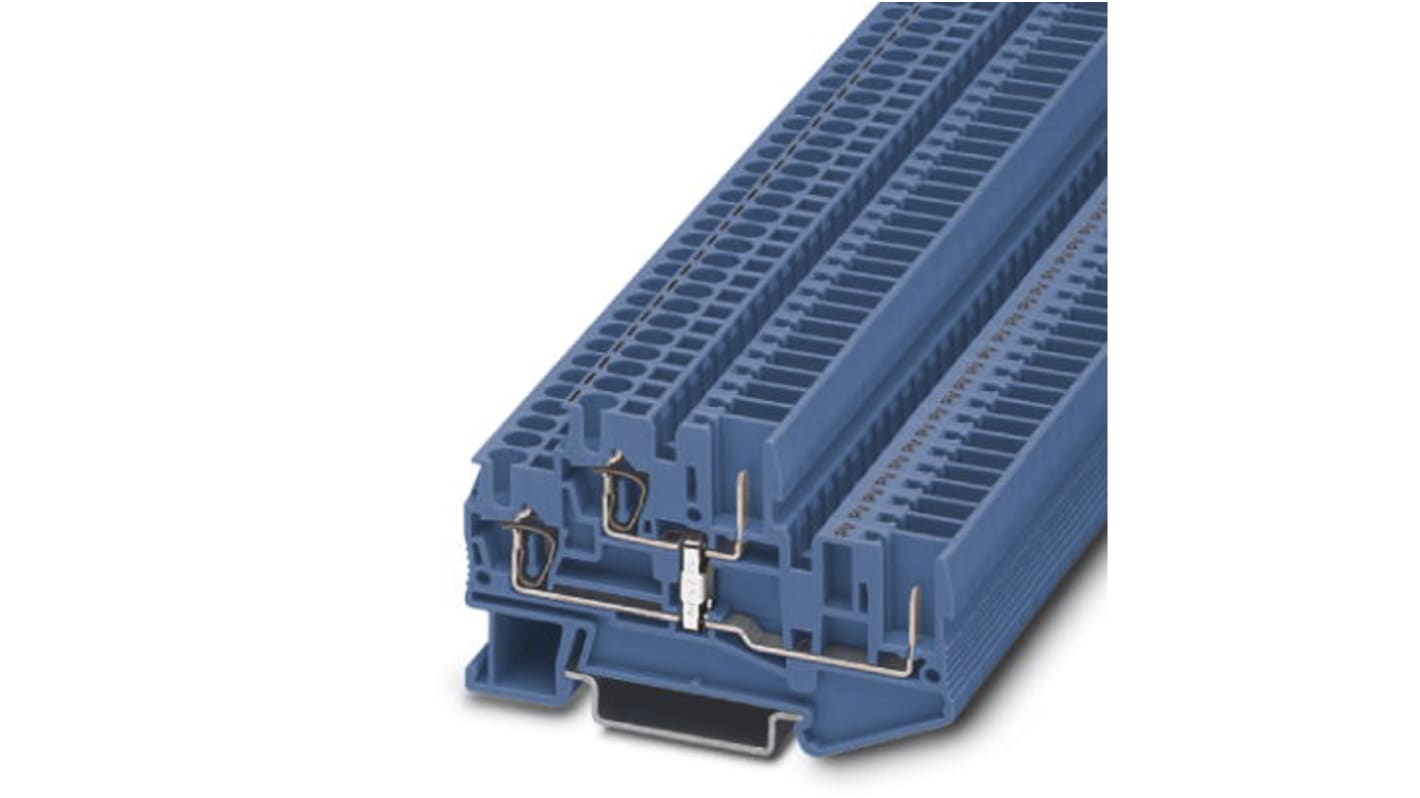 Phoenix Contact STTB 2.5/ 2P-PV BU Series Blue Double Level Terminal Block, Double-Level, Spring Clamp Termination