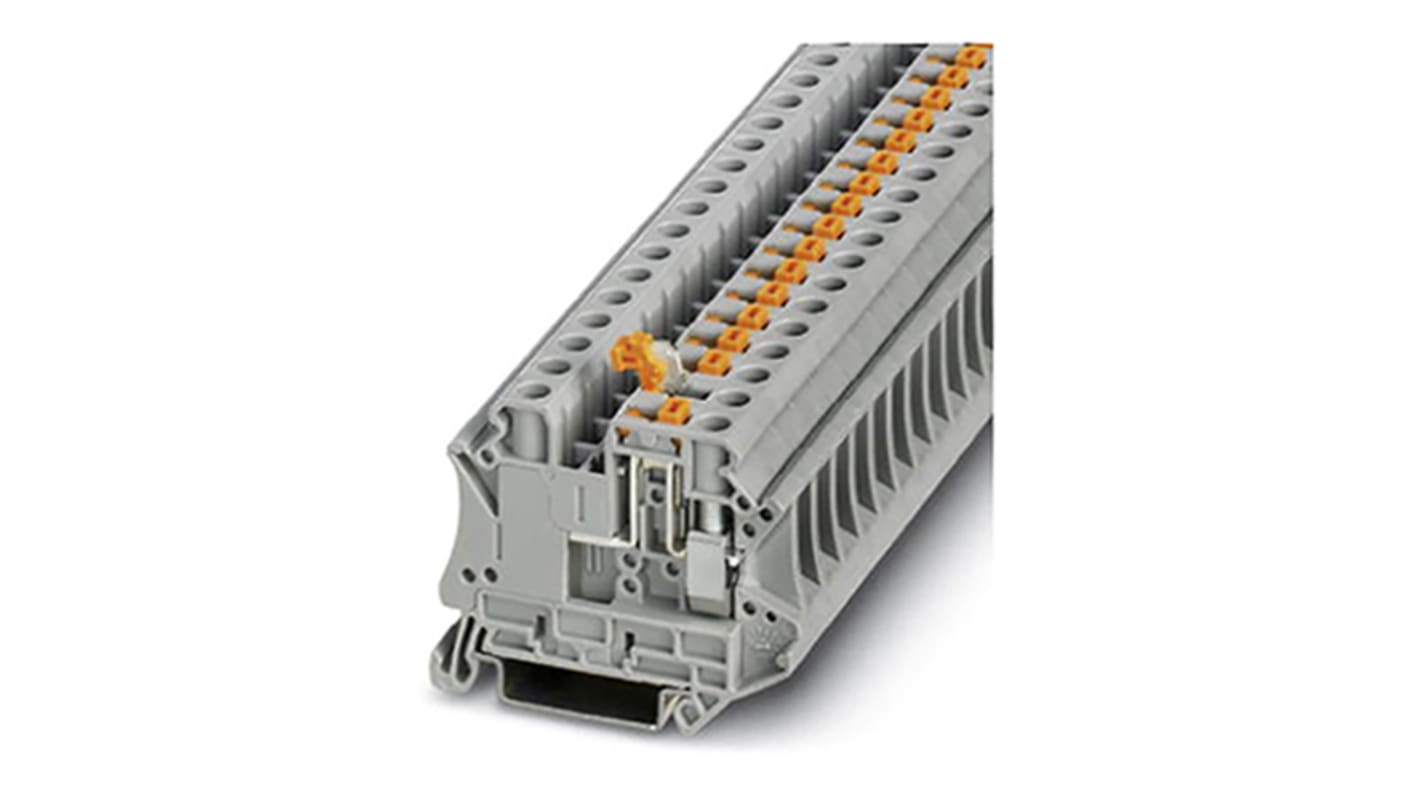 Phoenix Contact UT 6-MT P/P YE Series Yellow Din Rail Terminal, Single-Level, Screw Termination