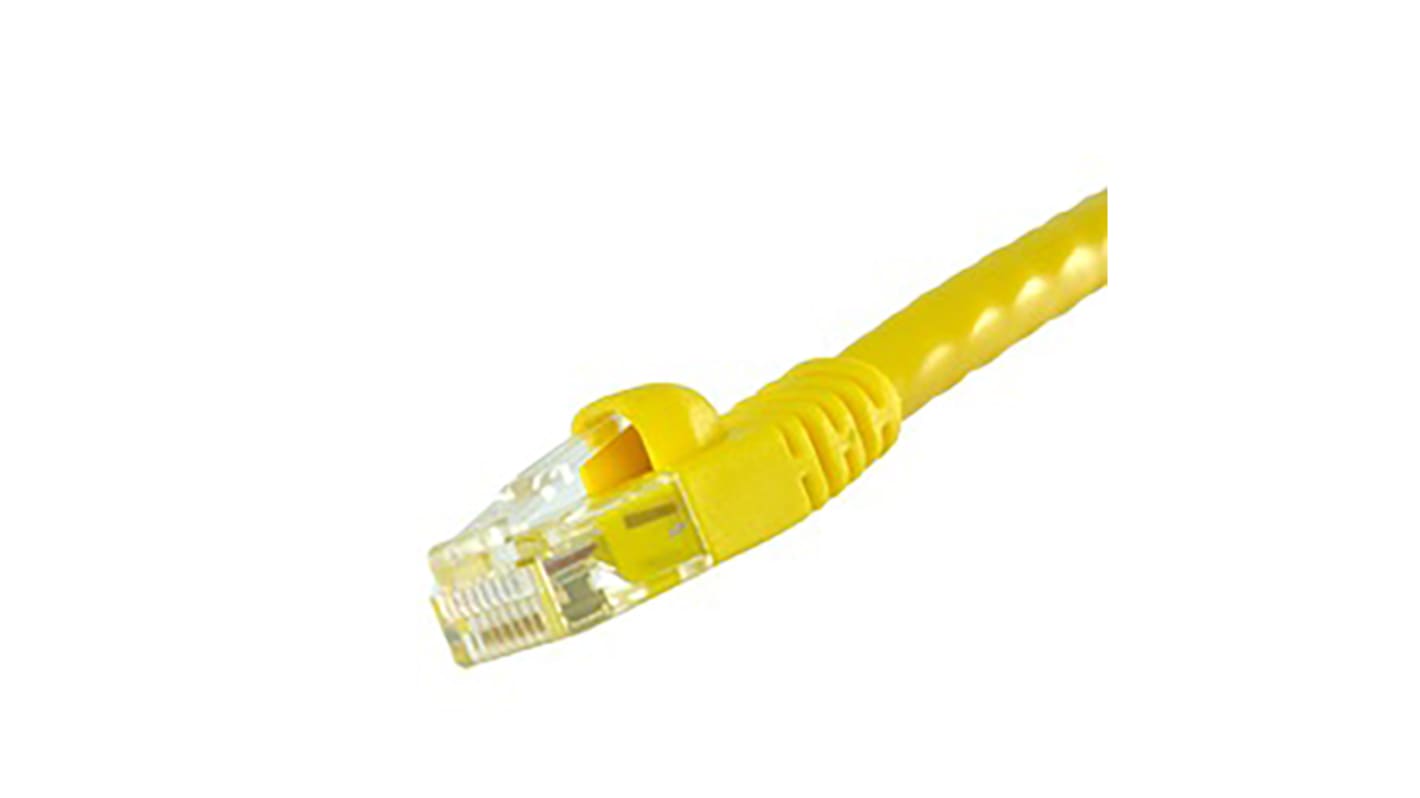 Cinch Connectors Cat6 Male RJ45 to Male RJ45 Ethernet Cable, U/UTP, Yellow PVC Sheath, 4.27m