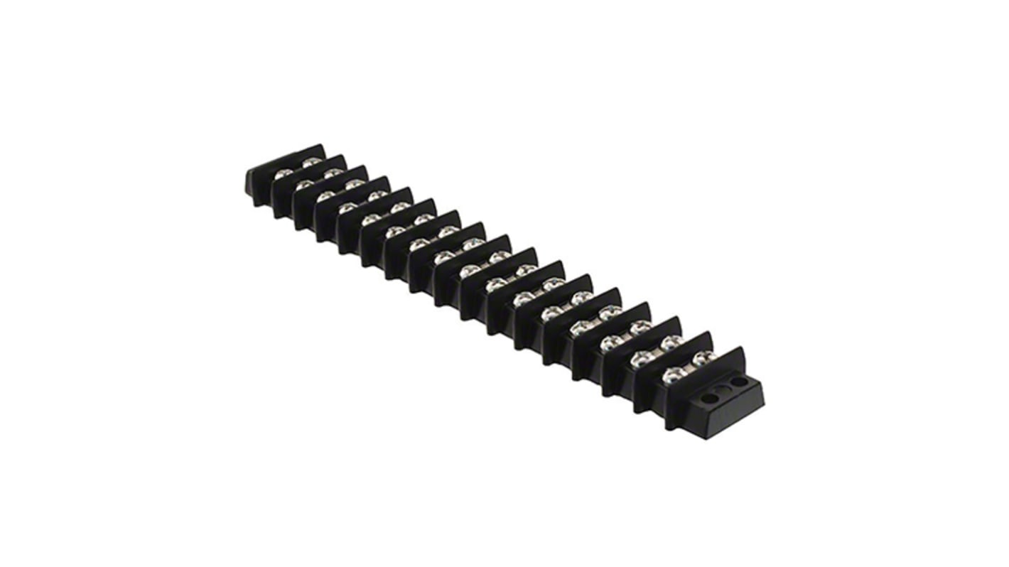 Cinch Connectors Barrier Strip, 16 Contact, 11.13mm Pitch, 2 Row, 20A, 250 V ac