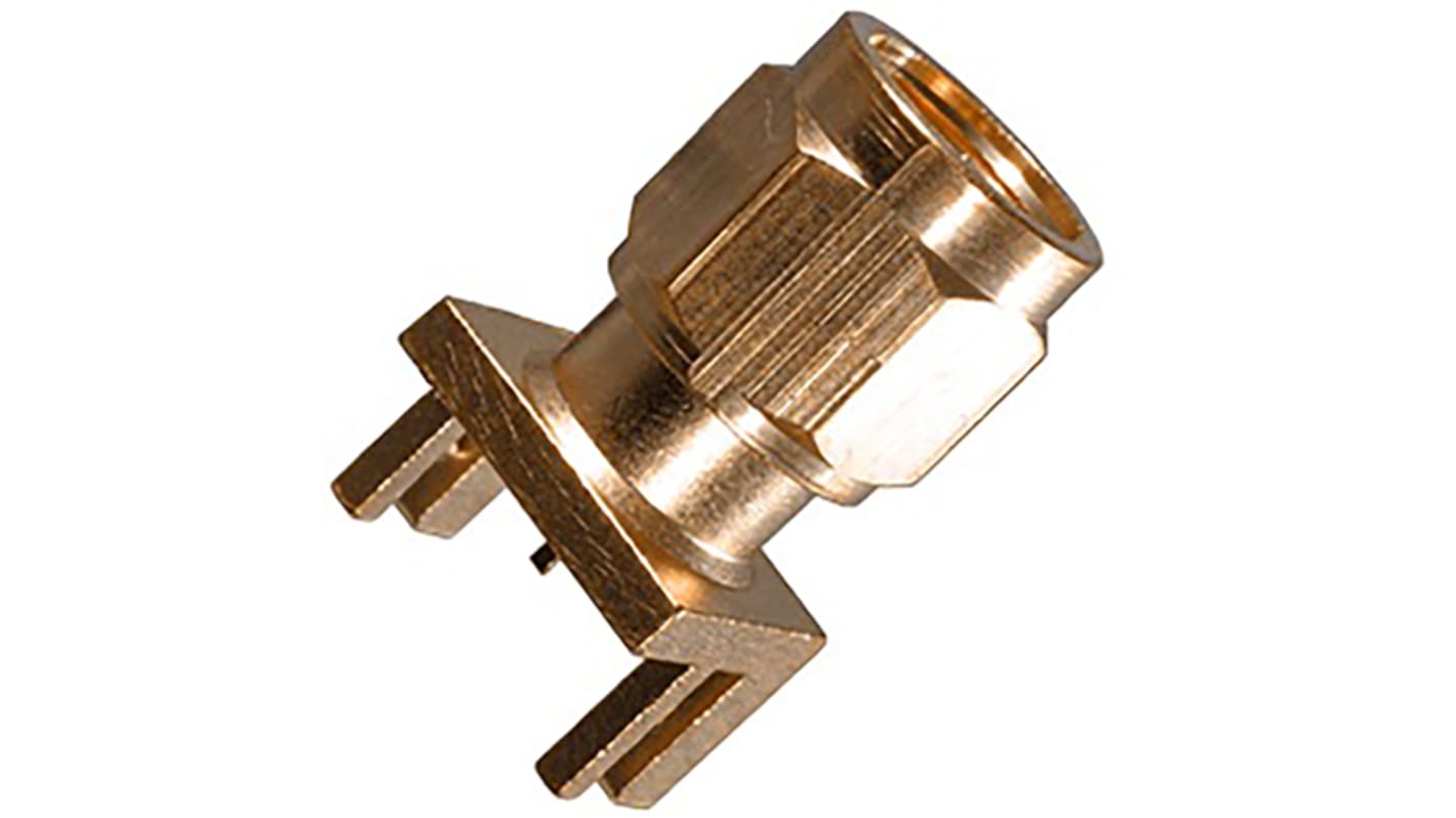 Cinch Connectors SMA Series, Plug PCB Mount SMA Connector, 50Ω, Solder Termination, Straight Body