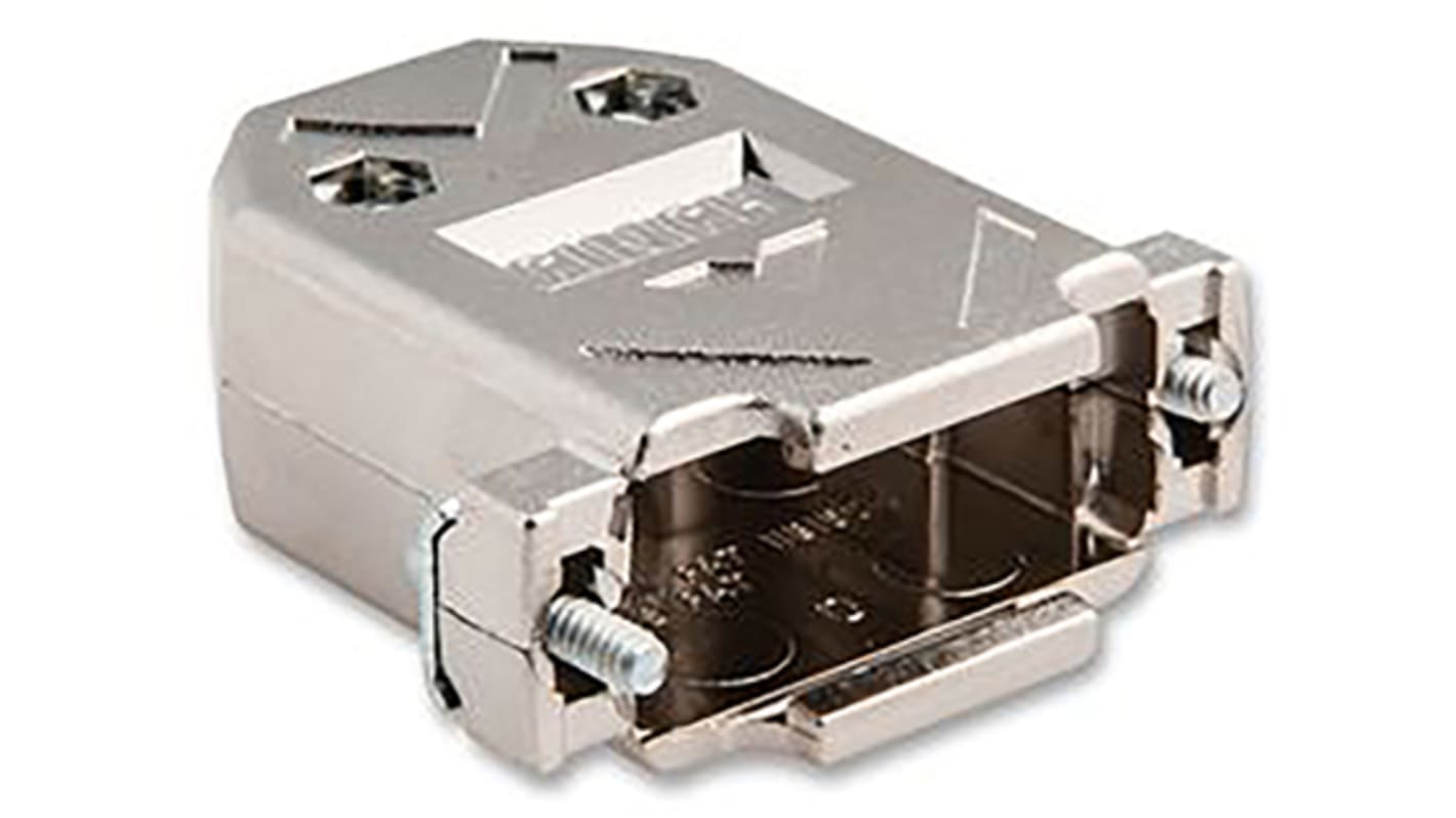 Carcasa de conector D Sub SérieDCH, Recta, 15 contactos Plástico Chapado en Metal, A