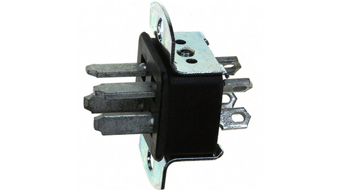 Cinch Connectors, 300 Black Panel Mount 4P Industrial Power Plug, Rated At 10.0A, 250.0 V