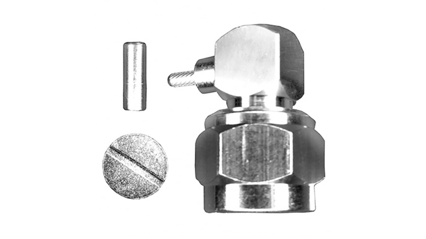 Cinch Connectors, Plug Cable Mount N Connector, 50Ω, Crimp Termination, Right Angle Body