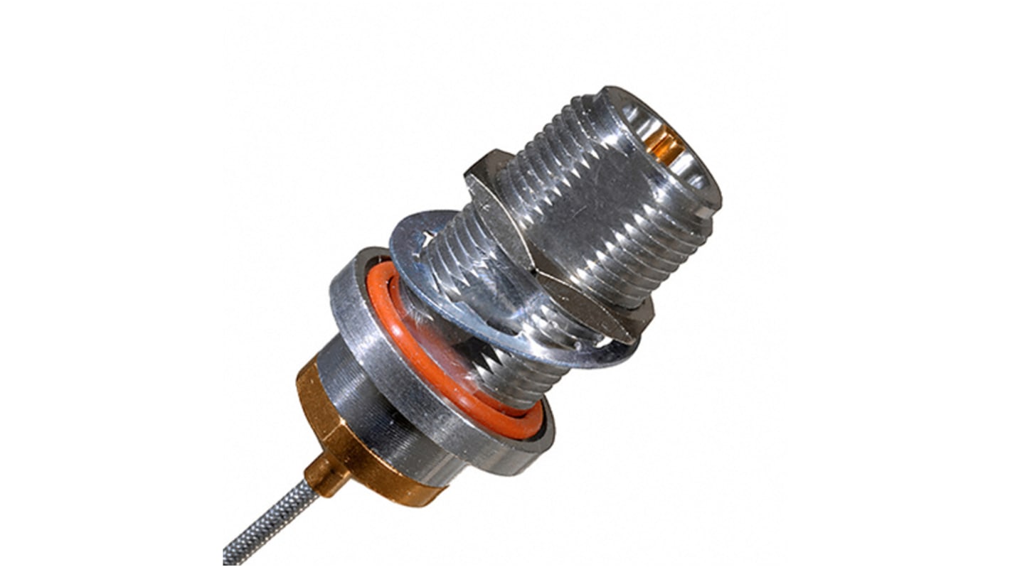 Cinch Connectors, jack Cable Mount N Connector, 50Ω, Solder Termination, Straight Body