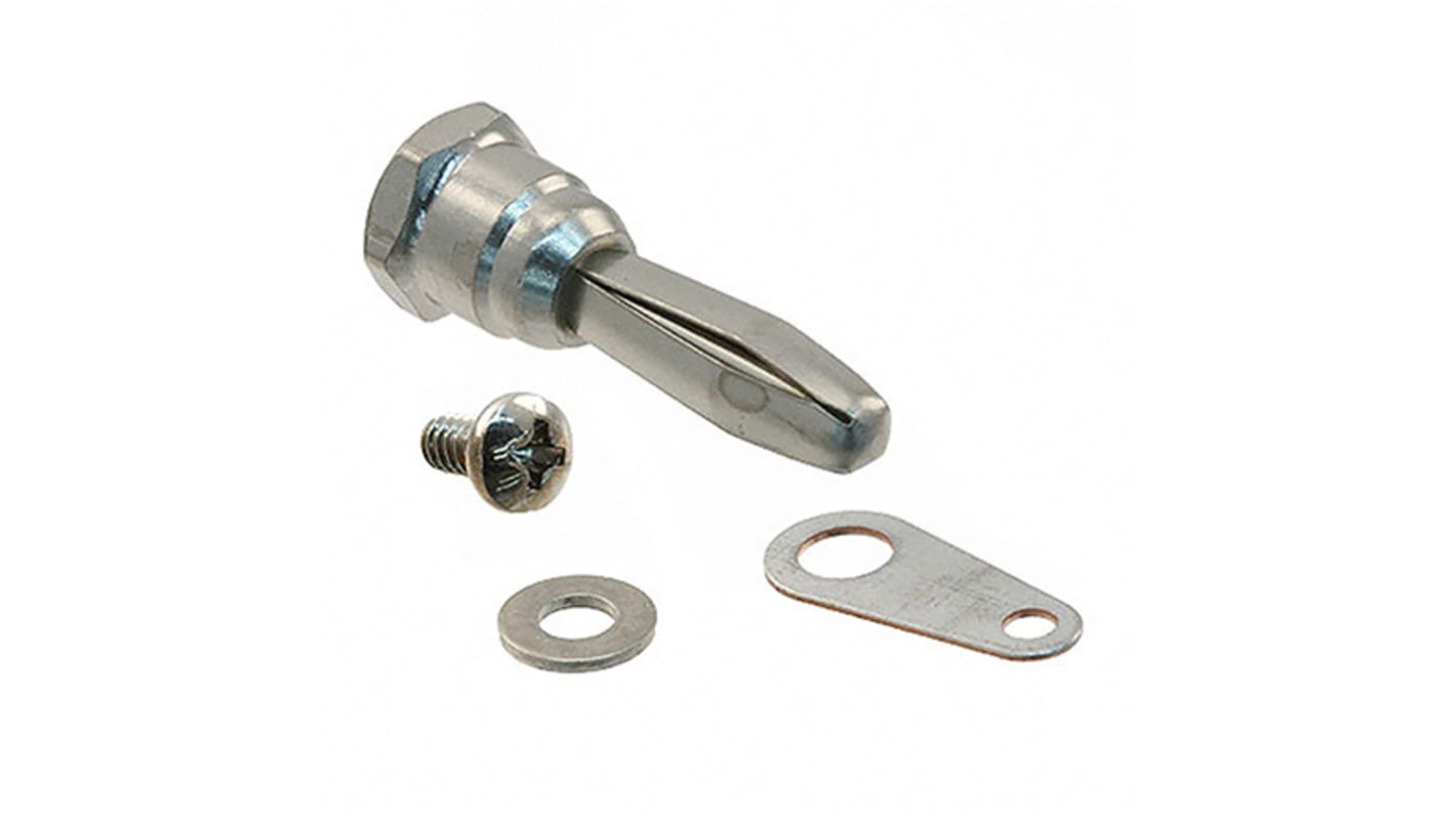 Cinch Connectors Male Banana Plug, 4 mm Connector, Solder Termination, 15A, Nickel Plating