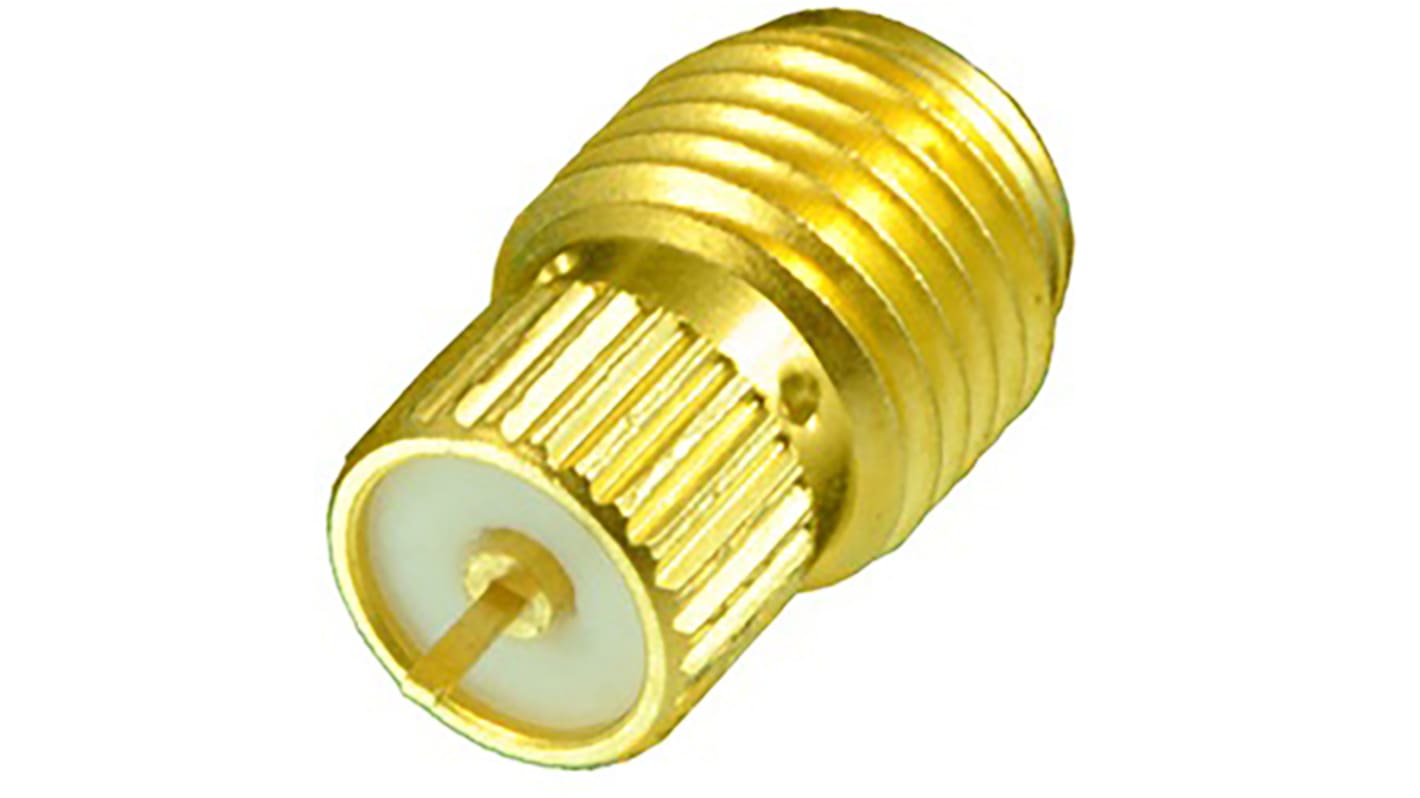 Cinch Connectors SMA Series, jack Threaded Mount SMA Connector, 50Ω, Solder Termination, Straight Body