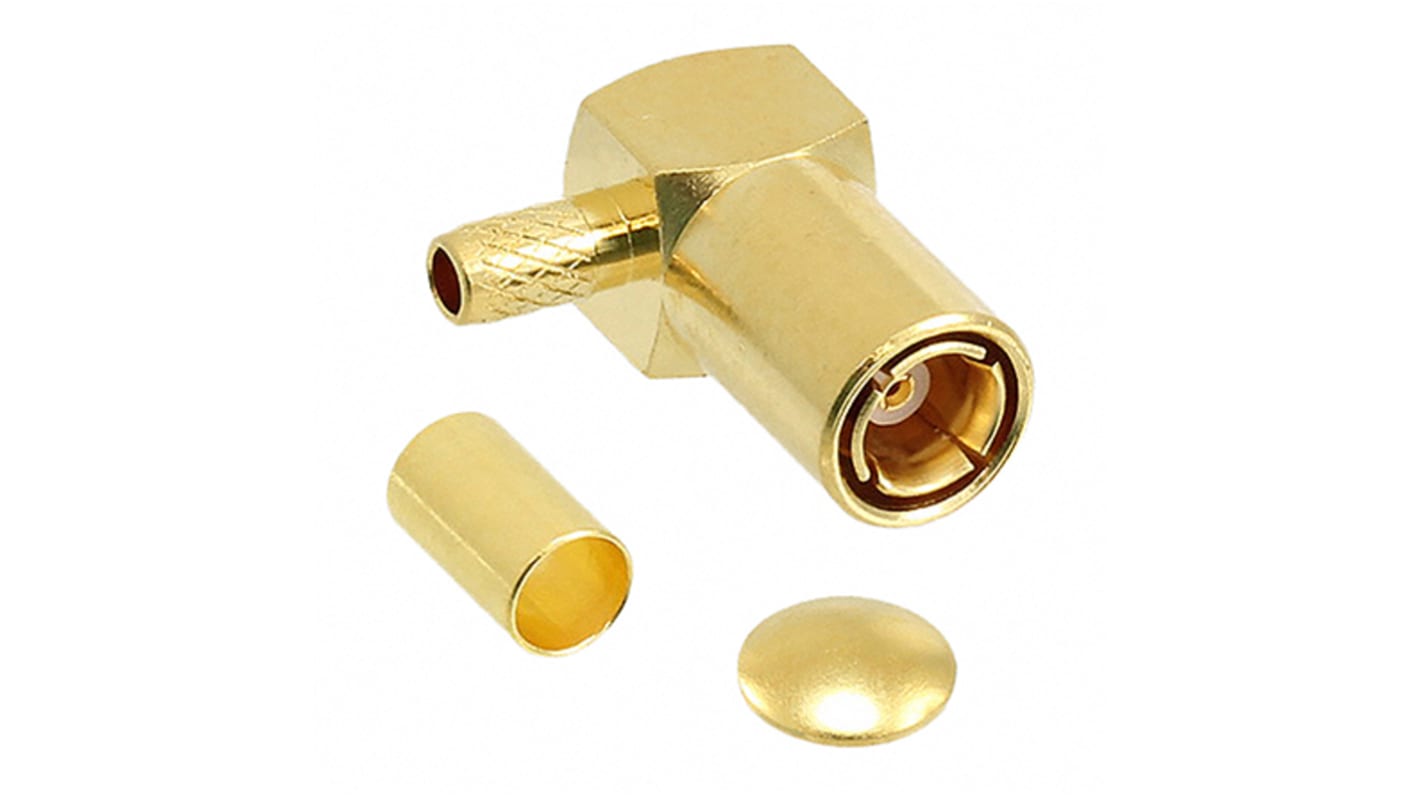 Cinch Connectors SMB Series, jack Cable Mount SMB Connector, 50Ω, Crimp Termination, Right Angle Body