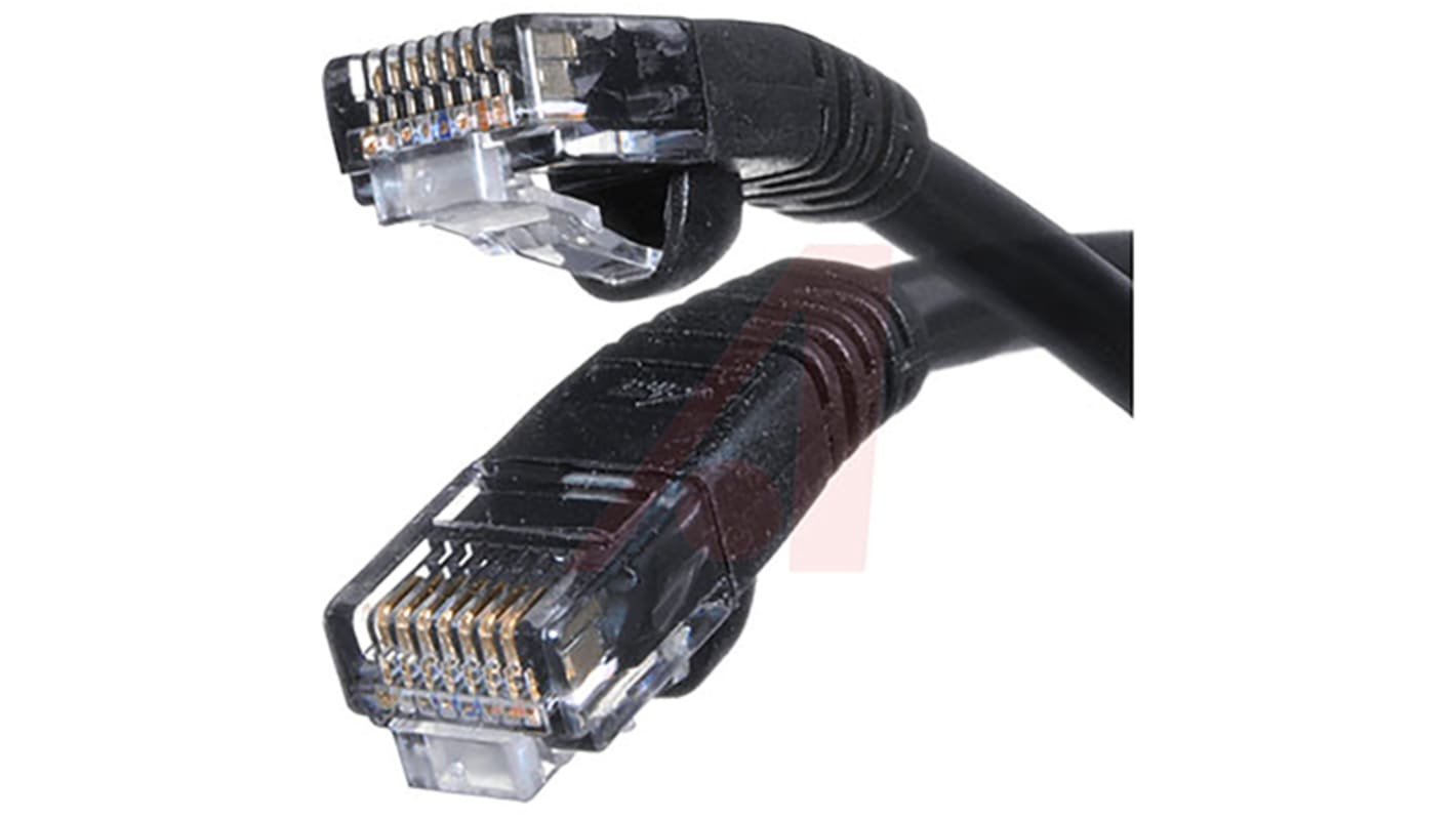 Cinch Connectors Cat5e Male RJ45 to Male RJ45 Ethernet Cable, U/UTP, Black PVC Sheath, 7.6m